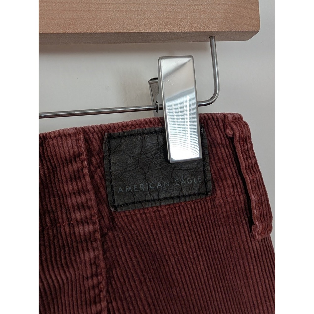 American Eagle Burgundy Corduroy‎ High Rise Flare Pants Button Fly Womens 4S - Picture 5 of 8